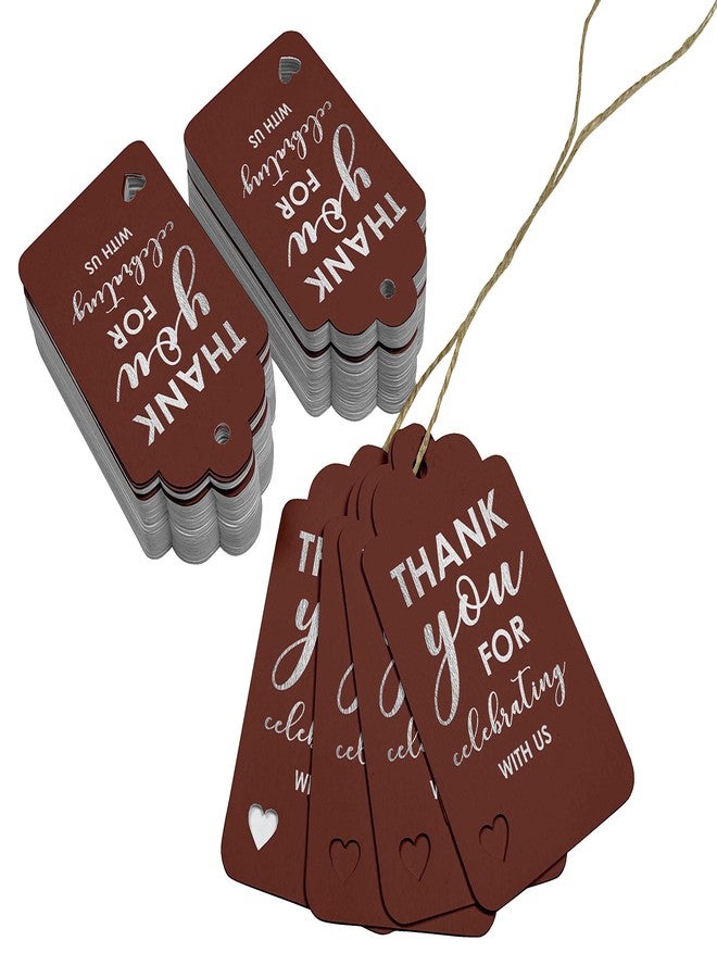 Inkdotpot بطاقات شكر من رقائق الفضة من إنكدوتبوت، مثالية للاحتفال معنا، لحفلات توديع العزوبية، وحفلات استقبال المولود، وحفلات التقاعد، وحفلات الزفاف، وأعياد الميلاد. عبوة من 100 بطاقة ورقية للتعليق كهدايا تذكارية. - Image 3